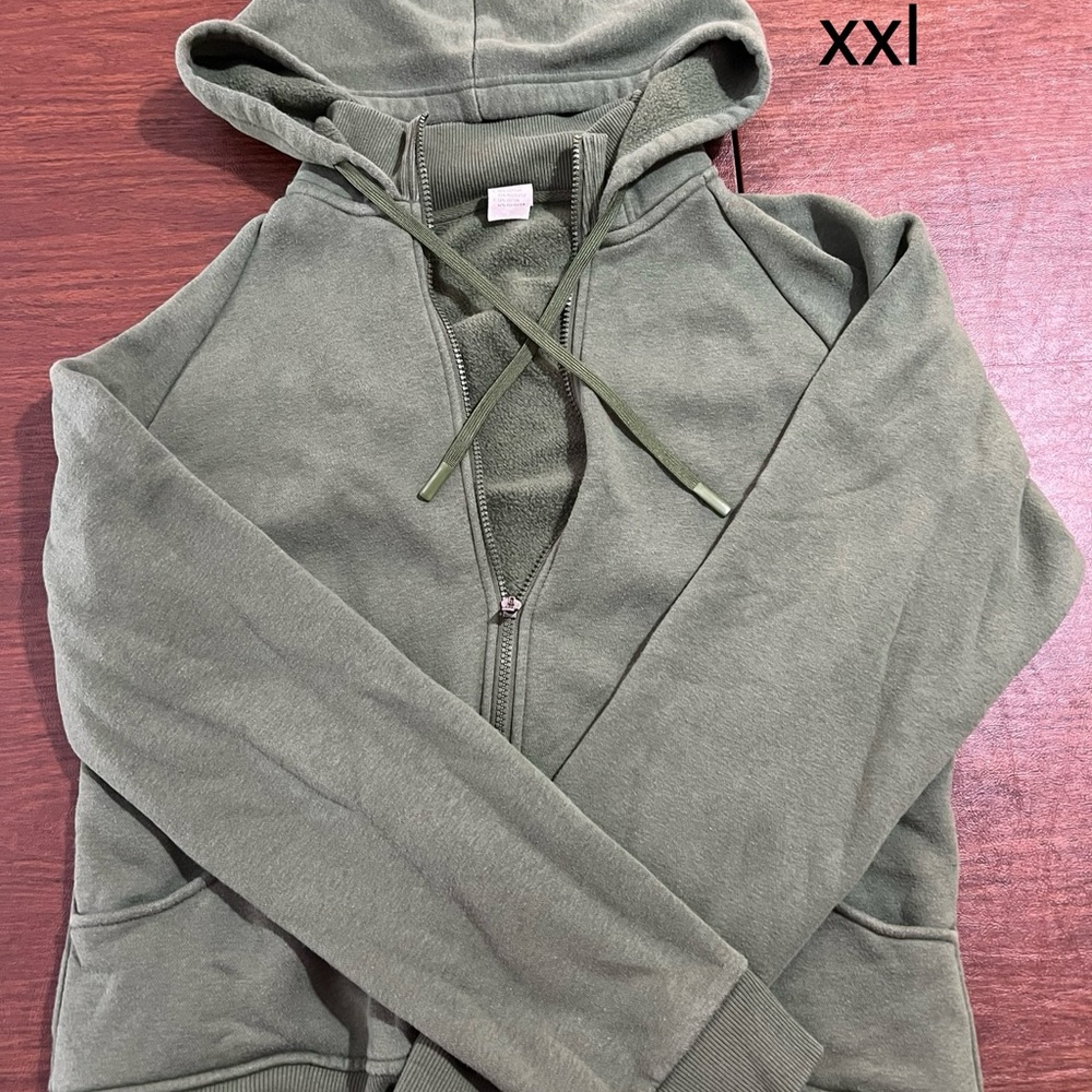 Zyia So Soft Olive Green Zip-Up Hoodie XXL